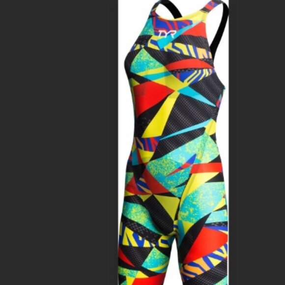TYR Avictor Closed Back Tech Suit Geometric Bright Colors - Picture 4 of 5